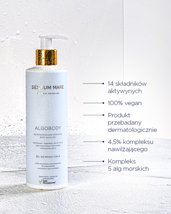 Nawilżająco – łagodzący żel do mycia ciała wspierający równowagę mikrobiomu skóry