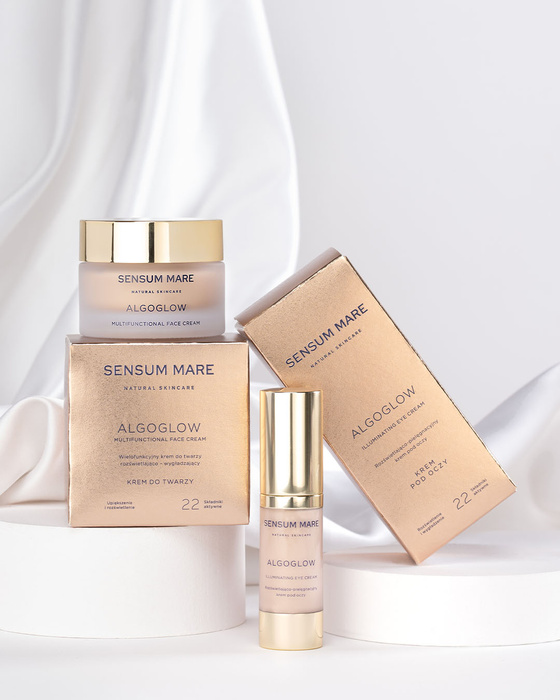 Zestaw ALGOGLOW - Krem do twarzy i krem pod oczy: Rozświetlenie i blask skóry