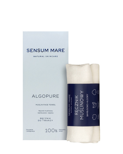 Muślinowy ręcznik do twarzy bambusowo-algowy