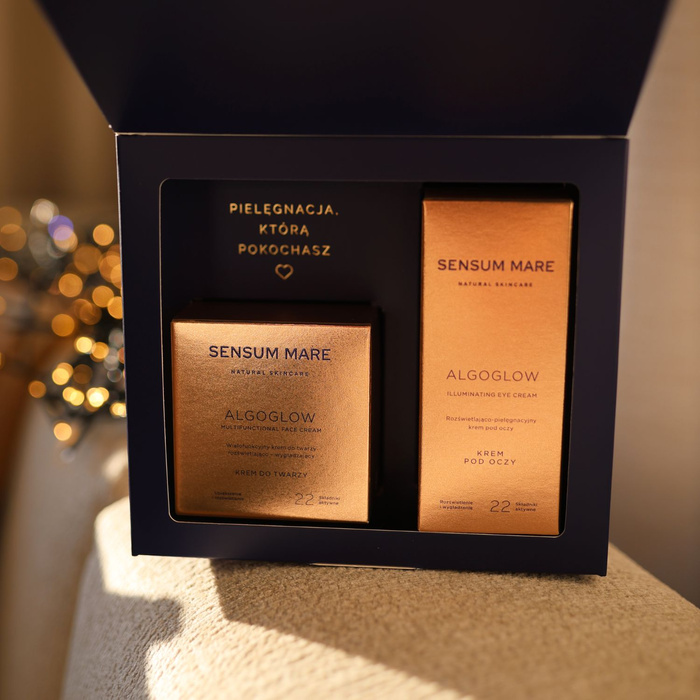 Zestaw prezentowy ALGOGLOW - Krem do twarzy i krem pod oczy: Rozświetlenie i blask skóry