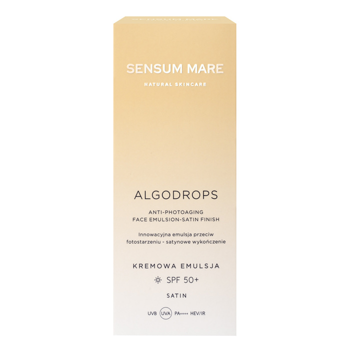 Innovative anti-photoaging emulsion - satin finish SPF 50+ ALGODROPS