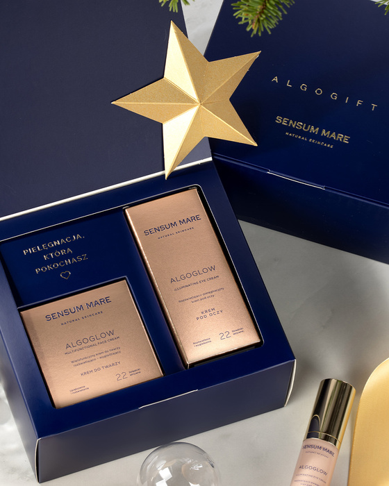 Zestaw prezentowy ALGOGLOW - Krem do twarzy i krem pod oczy: Rozświetlenie i blask skóry