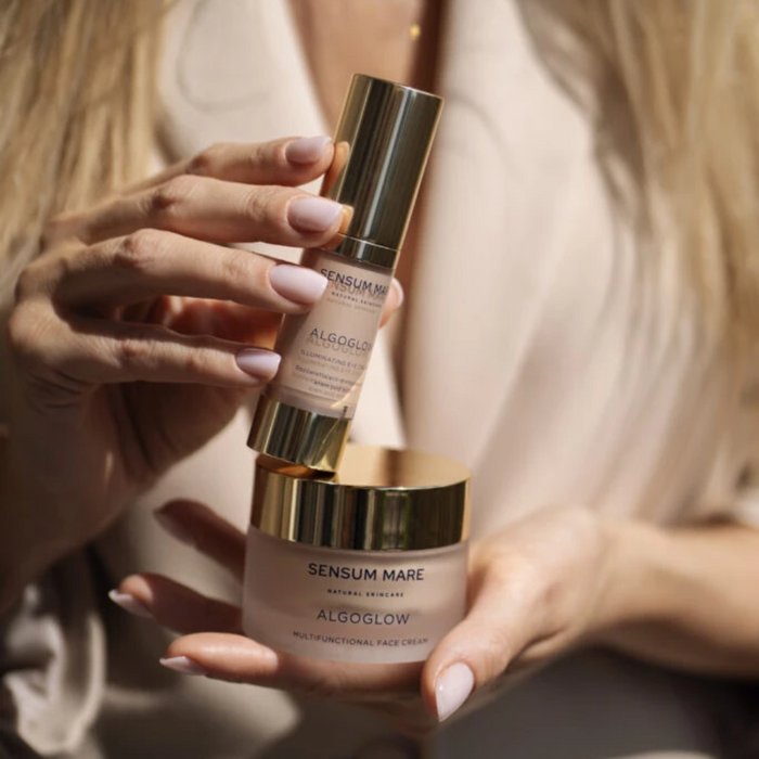 Zestaw prezentowy ALGOGLOW - Krem do twarzy i krem pod oczy: Rozświetlenie i blask skóry