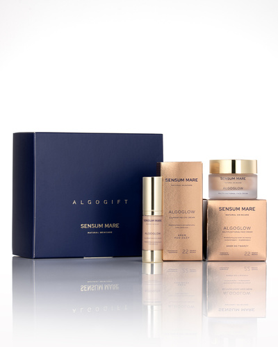 Zestaw prezentowy ALGOGLOW - Krem do twarzy i krem pod oczy: Rozświetlenie i blask skóry